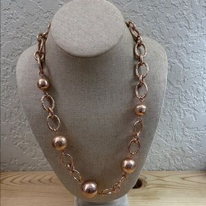 BRONZALLURE Bronze Chain and Hammered Ball Necklace Italy
